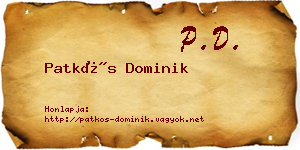 Patkós Dominik névjegykártya